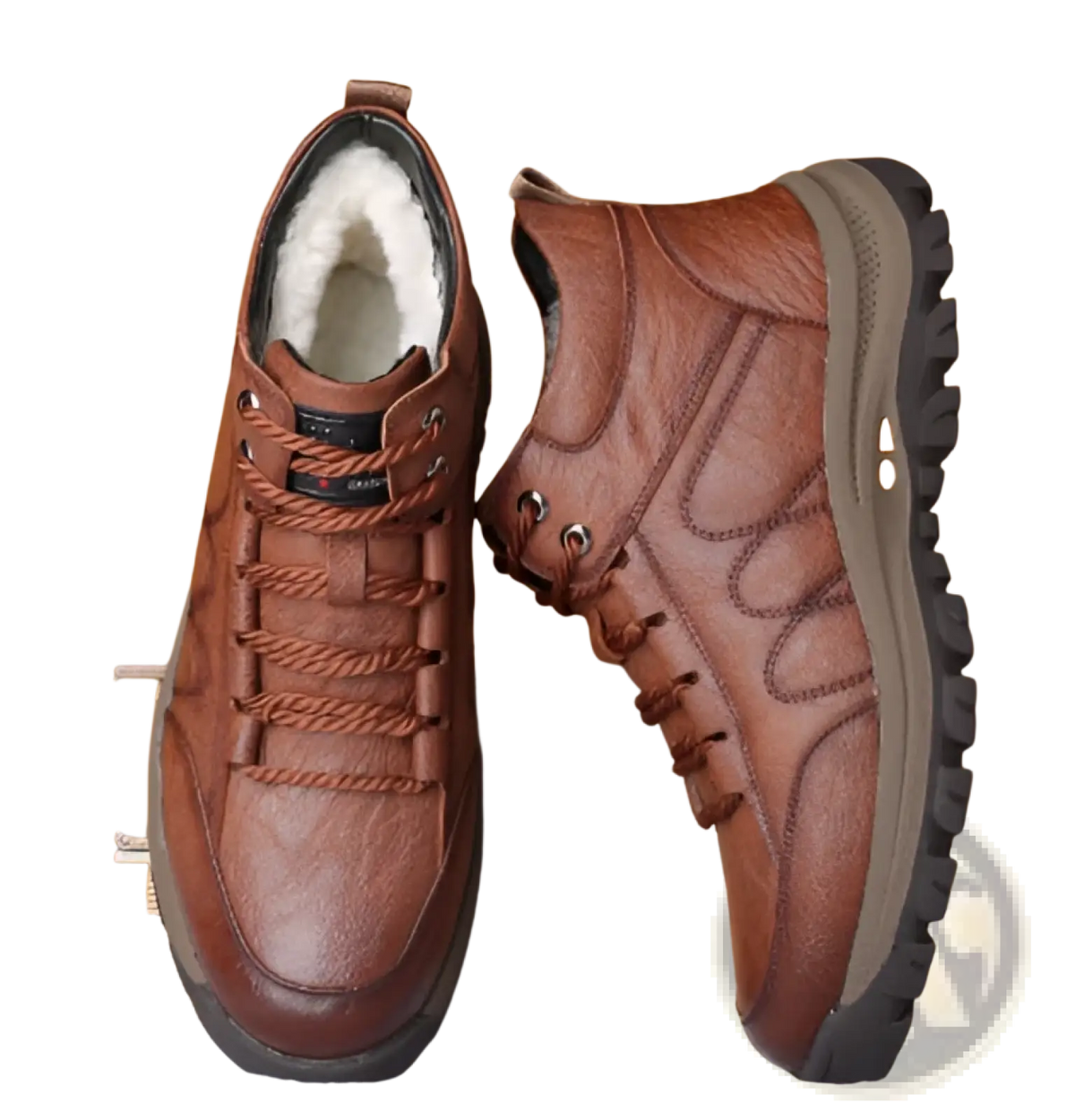 Men's Leather Hiking Shoes Vintage Casual Footwear