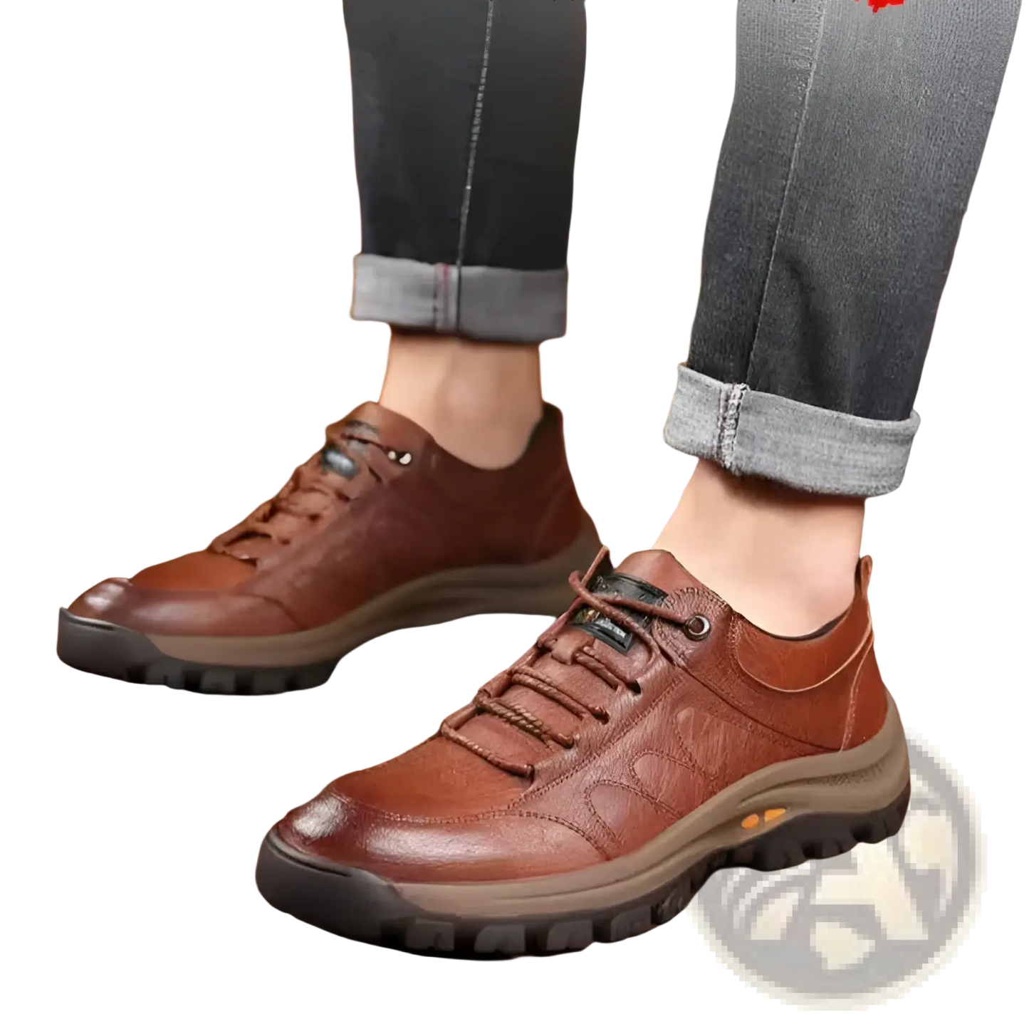 Men's Leather Hiking Shoes Vintage Casual Footwear