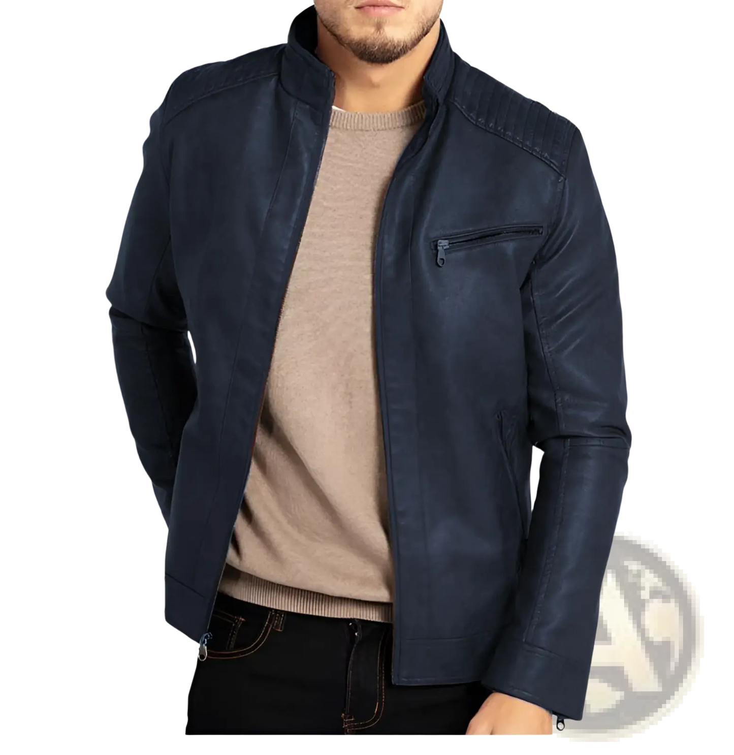 Men's Slim Fit Pu Leather Punk Motorcycle Jacket