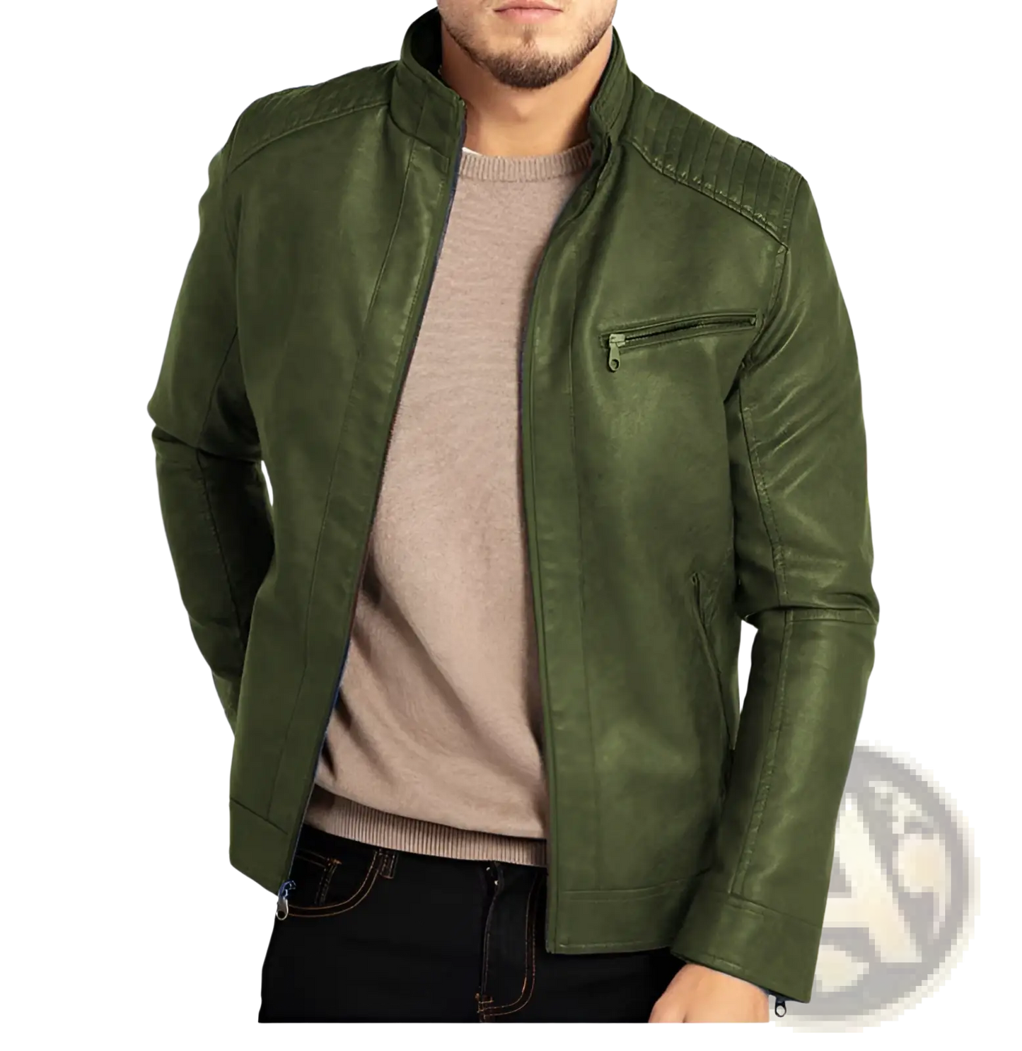 Men's Slim Fit Pu Leather Punk Motorcycle Jacket