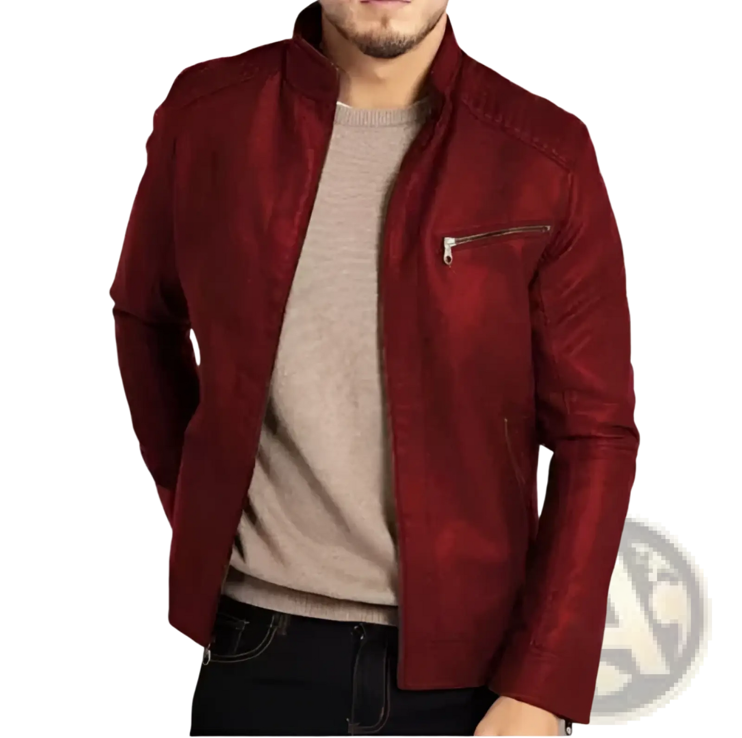 Men's Slim Fit Pu Leather Punk Motorcycle Jacket