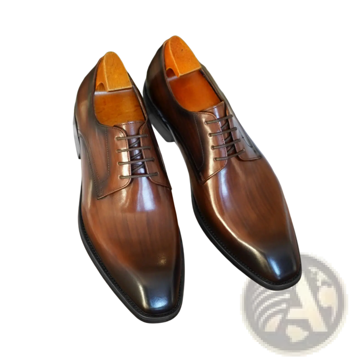 Men's Square Toe Distressed Leather Oxford Shoes