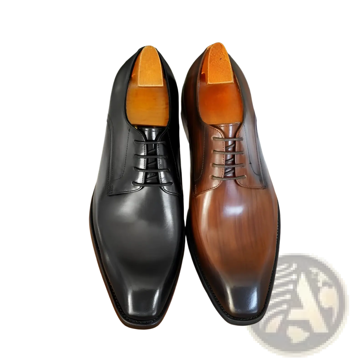 Men's Square Toe Distressed Leather Oxford Shoes