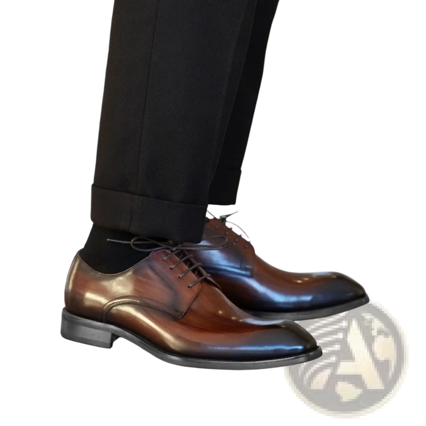 Men's Square Toe Distressed Leather Oxford Shoes