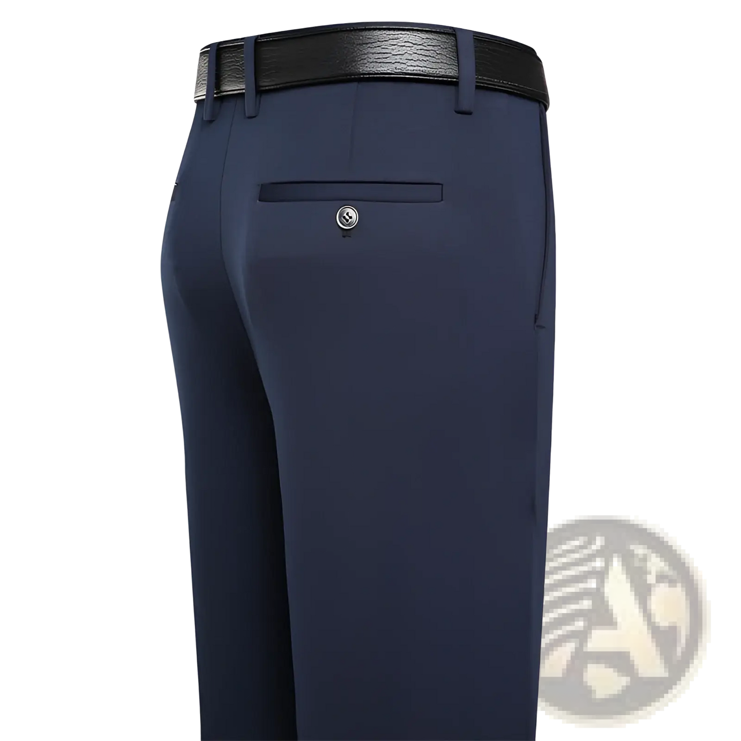 Men's Straight Leg Non-iron Stretch Formal Trousers with Belt