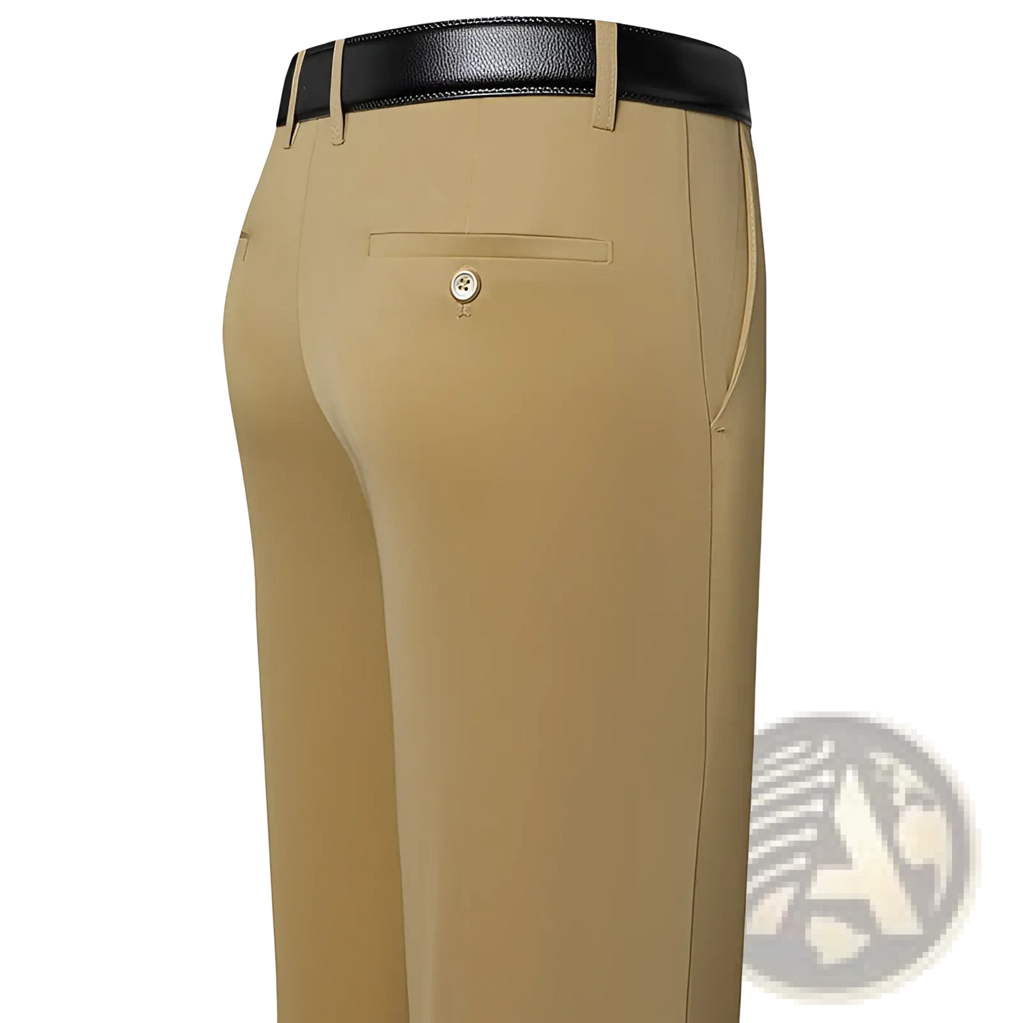 Men's Straight Leg Non-iron Stretch Formal Trousers with Belt