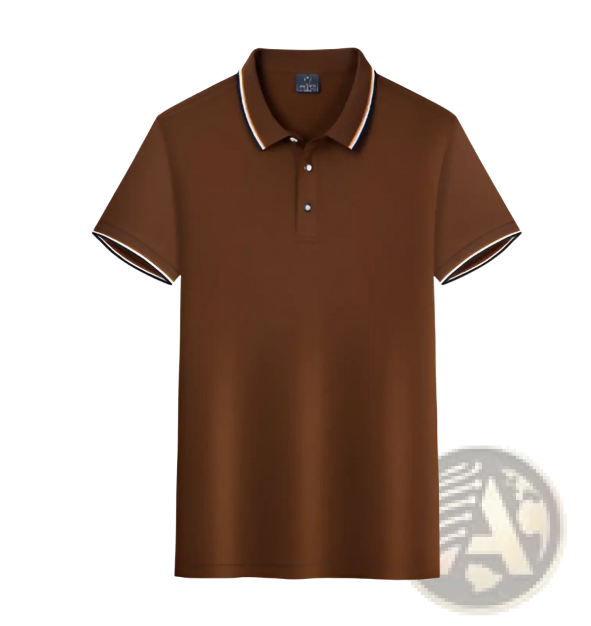 Men's Summer Striped Trim Stand Collar Polo Shirt