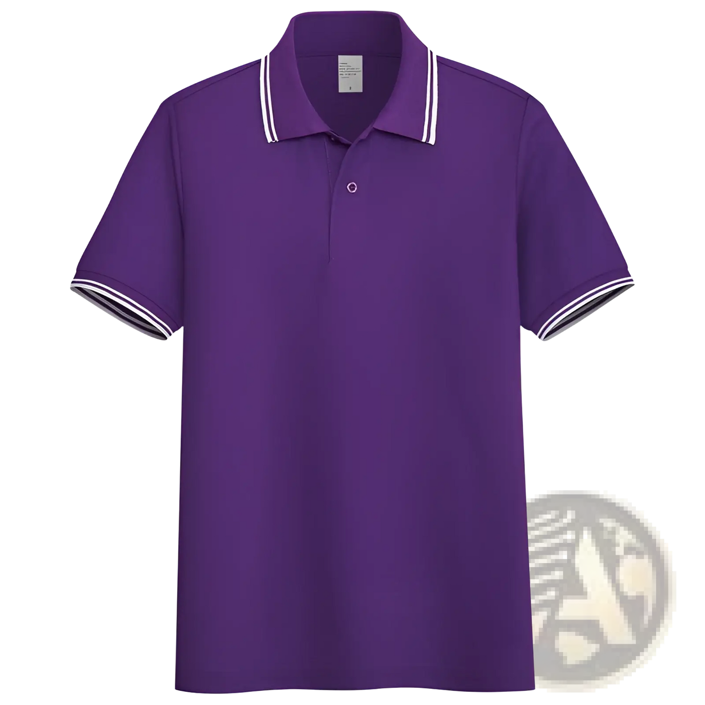 Men's Summer Striped Trim Stand Collar Polo Shirt