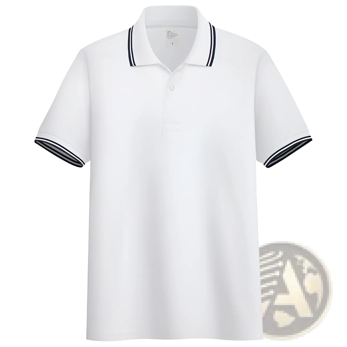 Men's Summer Striped Trim Stand Collar Polo Shirt