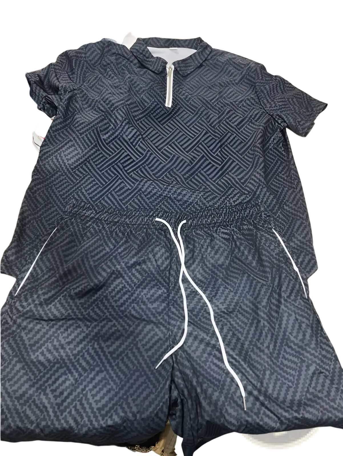 Men's Textured Polo and Shorts Coordinated Summer Set