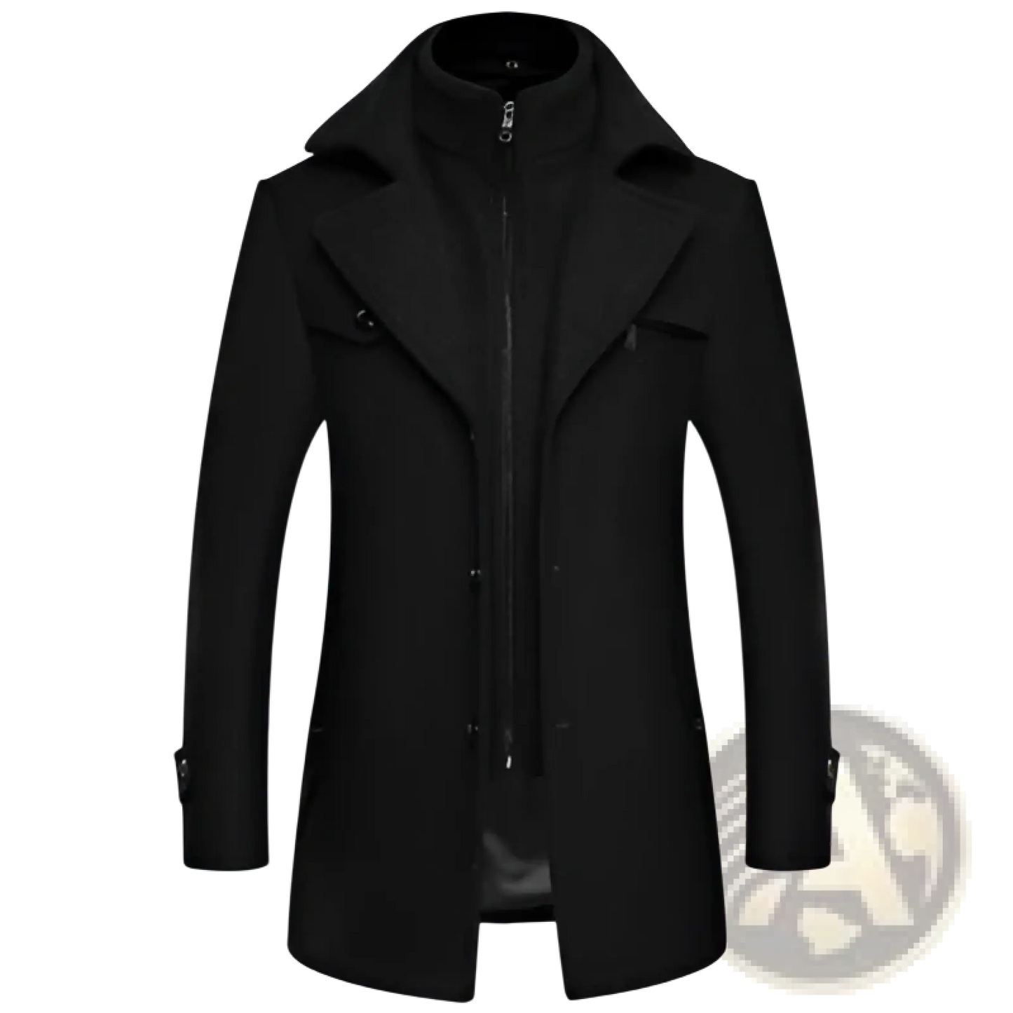 Men's Wool Blend Quilted Winter Coat