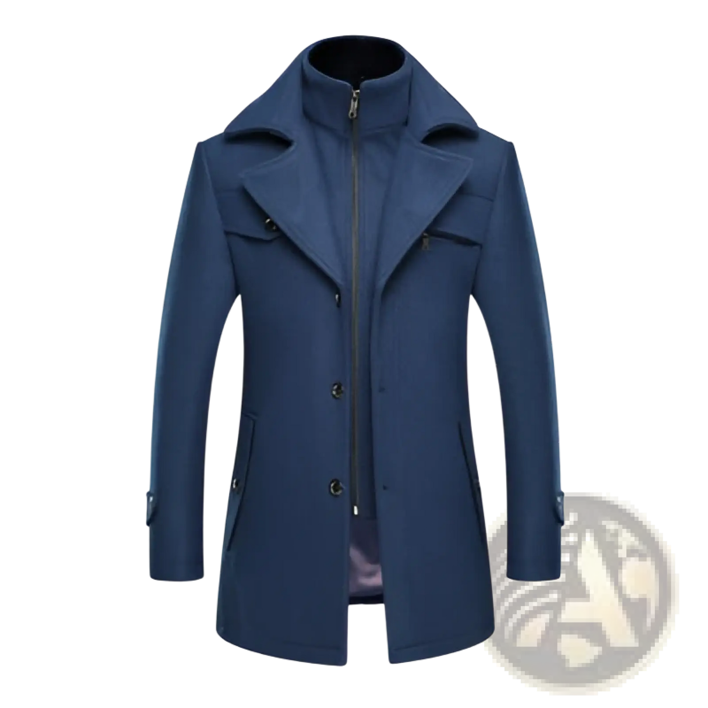 Men's Wool Blend Quilted Winter Coat