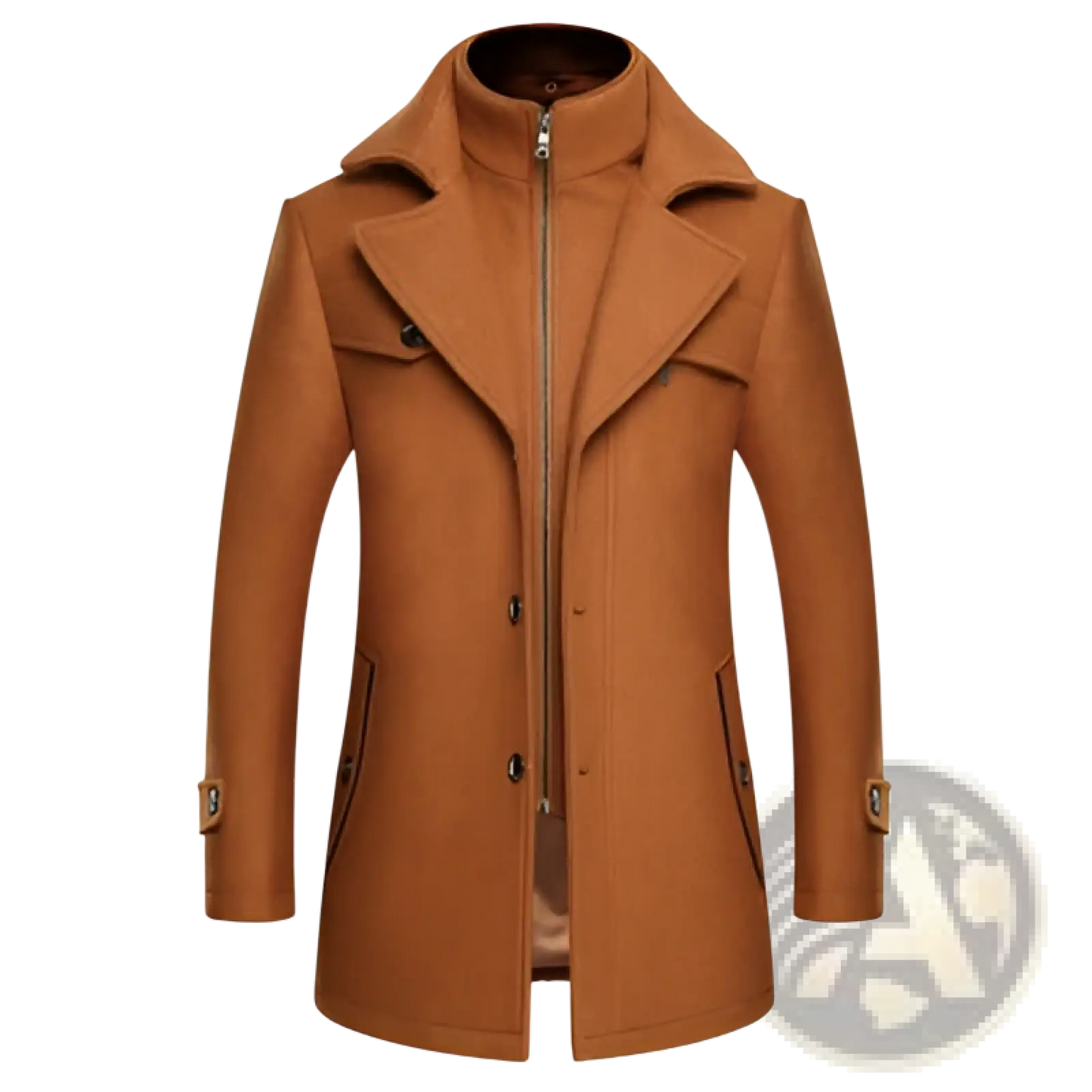 Men's Wool Blend Quilted Winter Coat