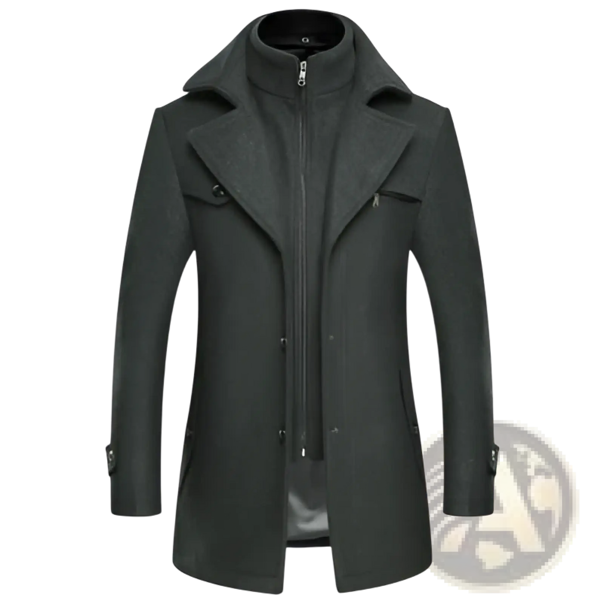 Men's Wool Blend Quilted Winter Coat