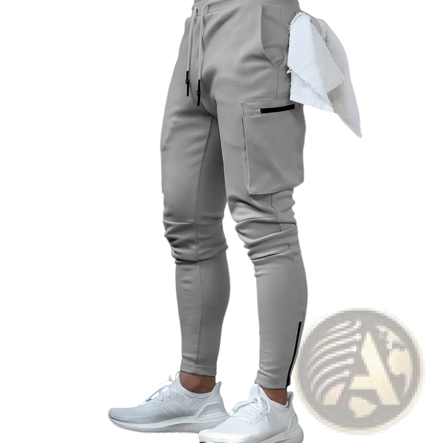 Men's Zipper Cargo Joggers Fitness Trousers