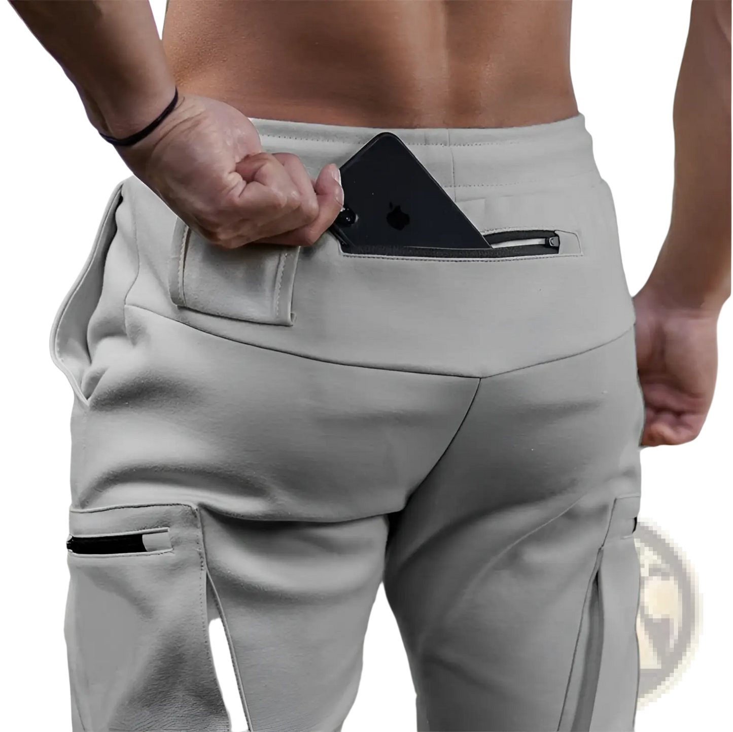 Men's Zipper Cargo Joggers Fitness Trousers