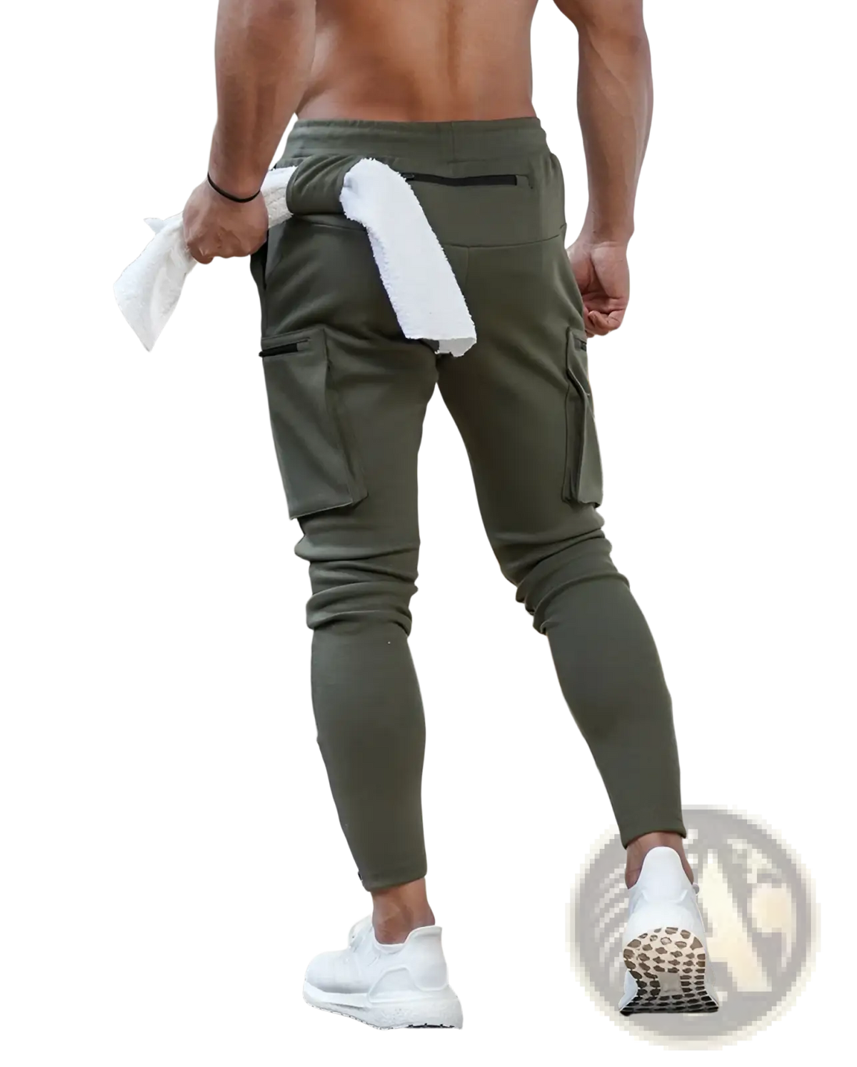 Men's Zipper Cargo Joggers Fitness Trousers