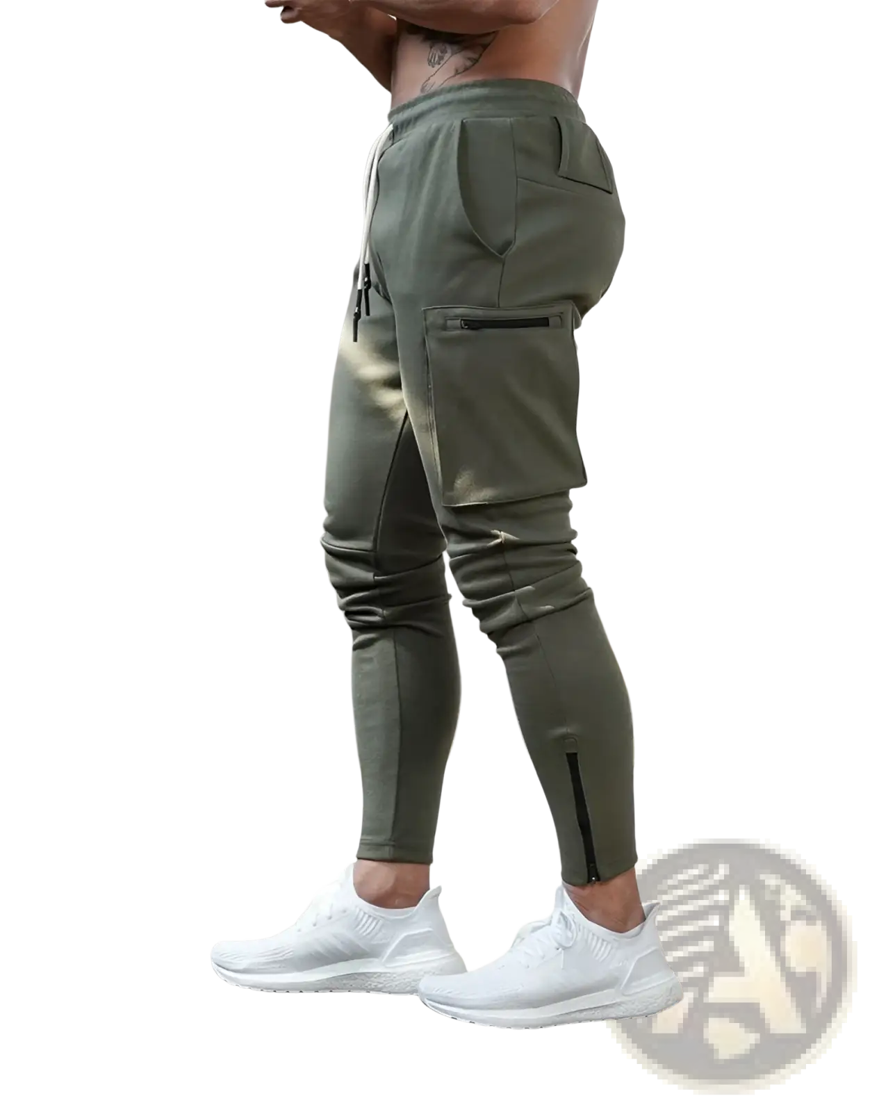 Men's Zipper Cargo Joggers Fitness Trousers