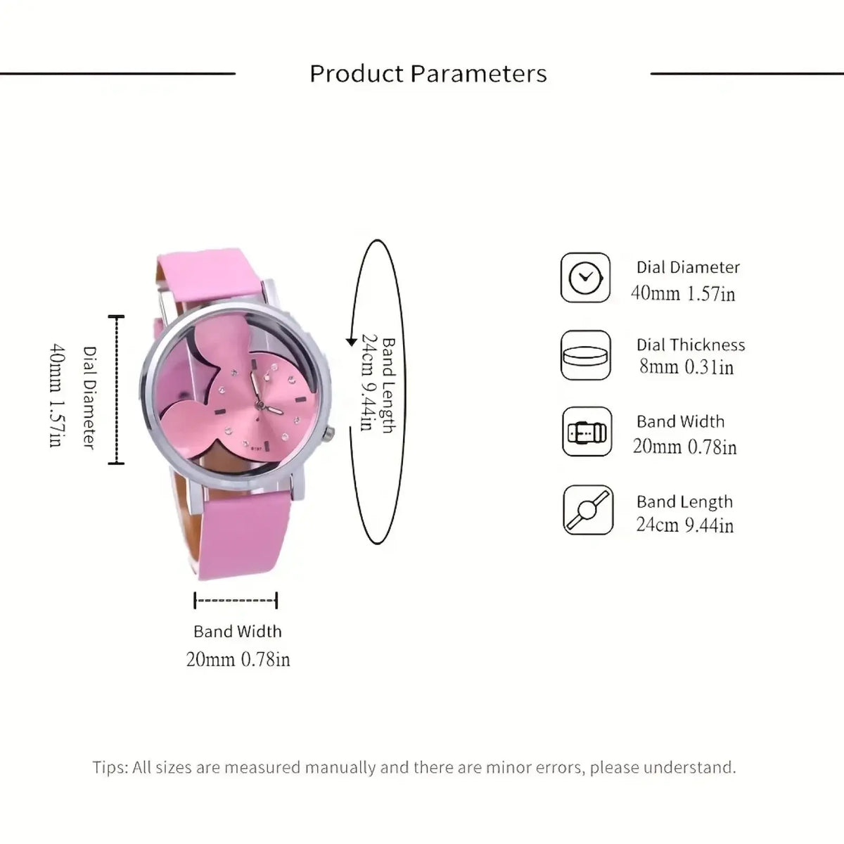 Mickey Mouse Leather Kids Quartz Watch
