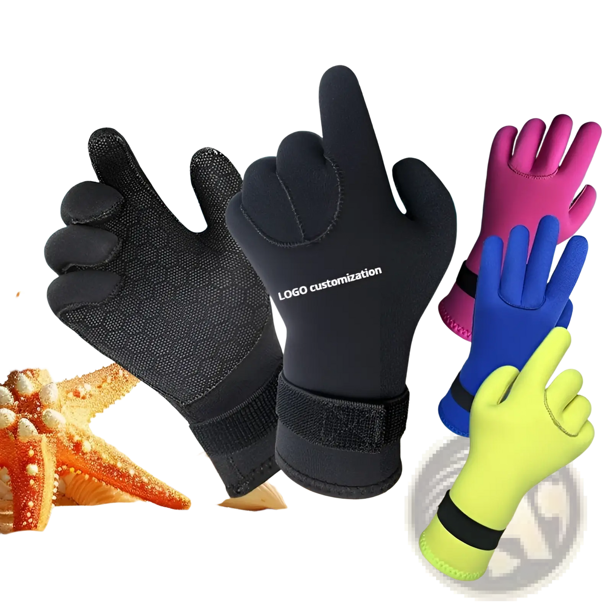 Neoprene Diving Gloves 3mm Swimming Mittens