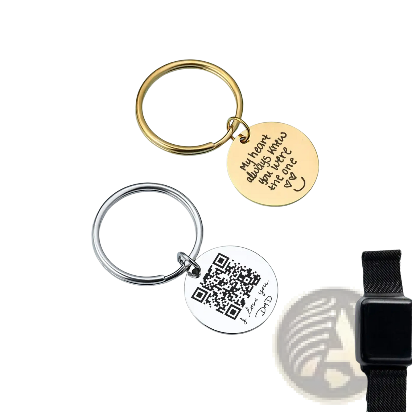 Personalized Fingerprint Qr Code Keychain Gift