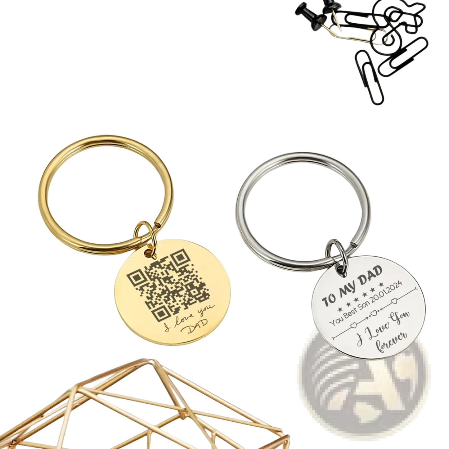 Personalized Fingerprint Qr Code Keychain Gift
