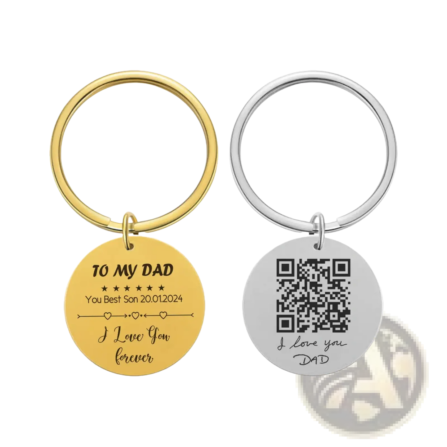 Personalized Fingerprint Qr Code Keychain Gift