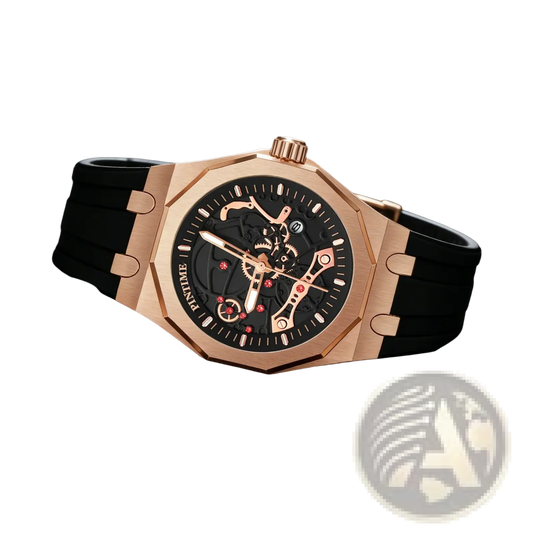 Pintime Men Luxury Skeleton Quartz Watch