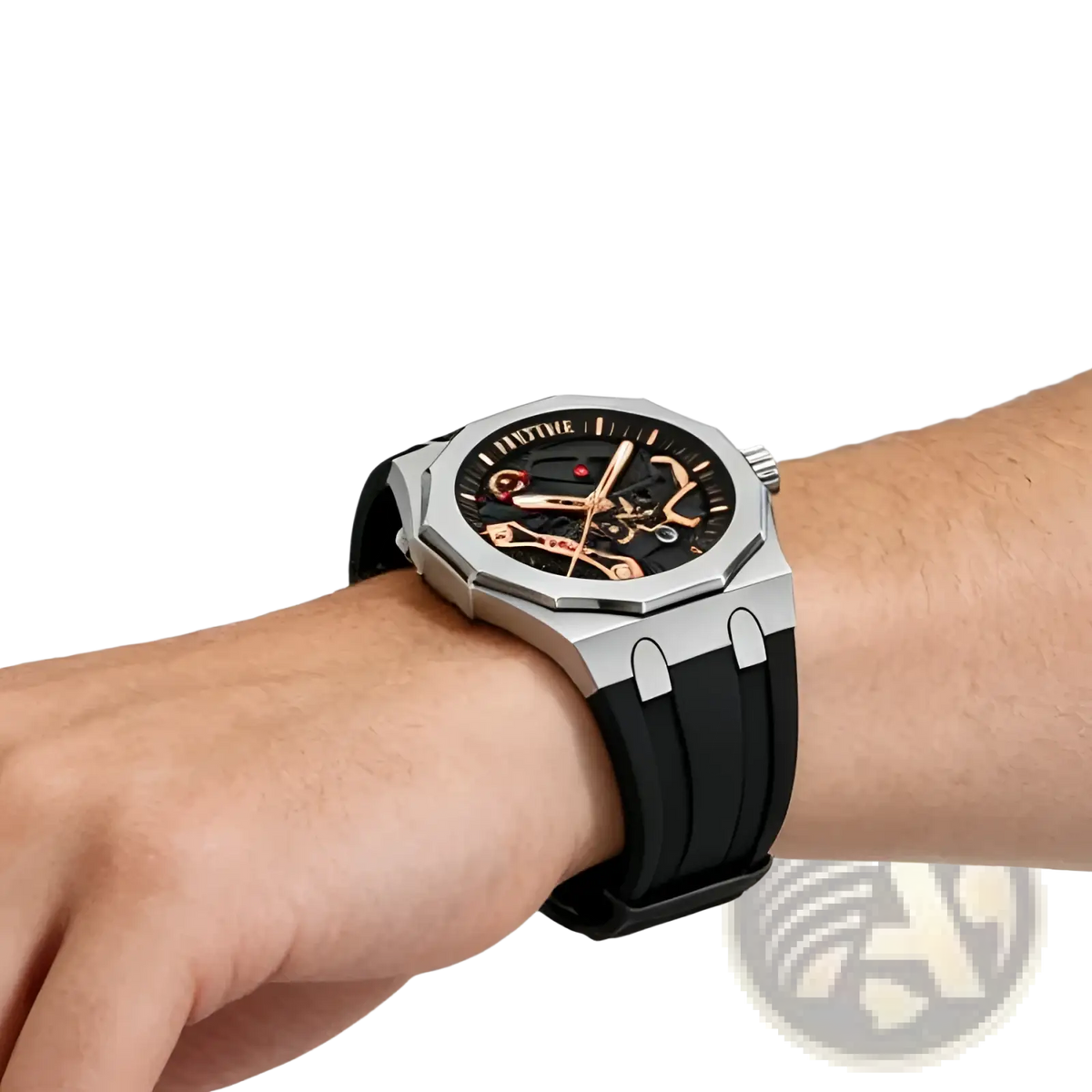 Pintime Men Luxury Skeleton Quartz Watch