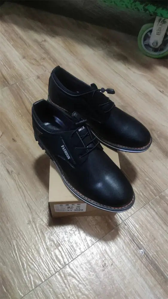 Men's Plus Size Fashion Leather Lace Up Casual Shoes