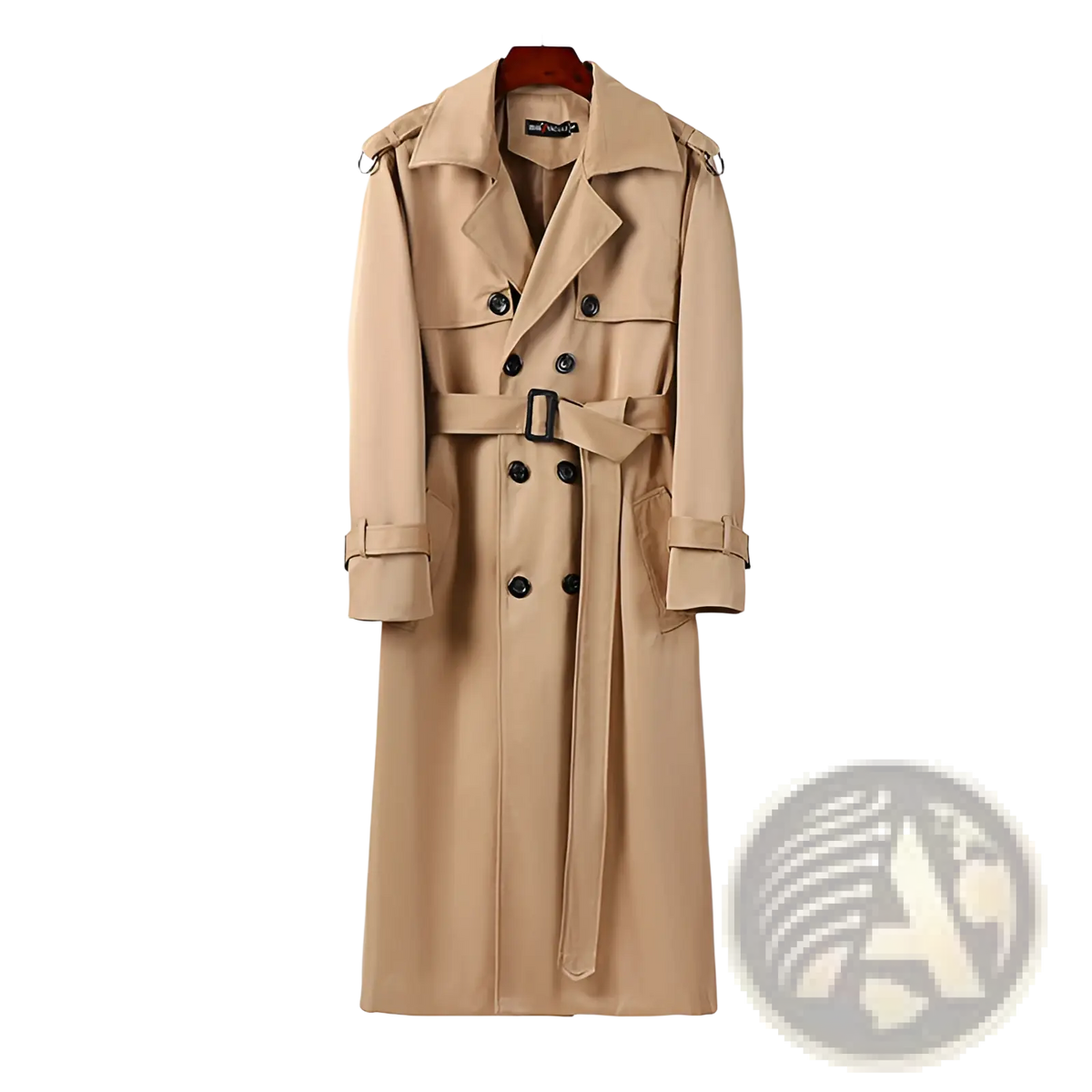 Plus Size Men Trench Coat Thickened Black Over-knee