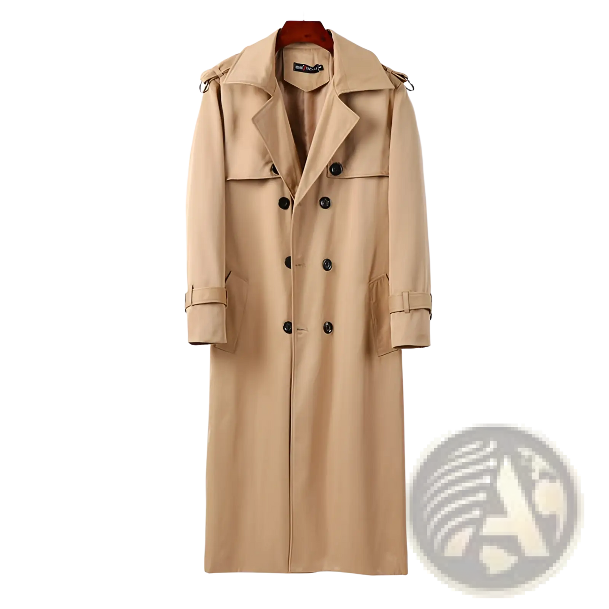 Plus Size Men Trench Coat Thickened Black Over-knee