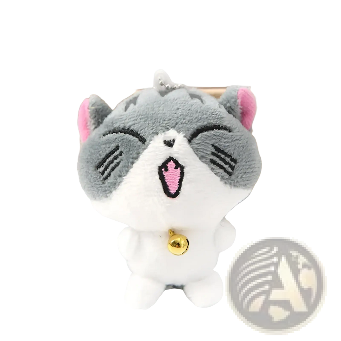 Plush Cat Keychain Cute Gray Kitten Bag Charm Toy
