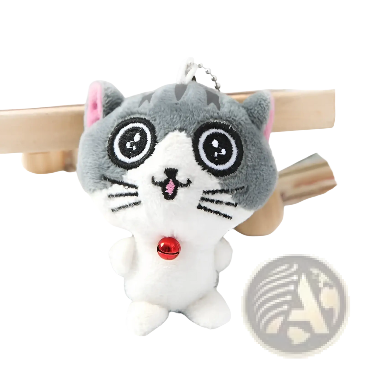 Plush Cat Keychain Cute Gray Kitten Bag Charm Toy