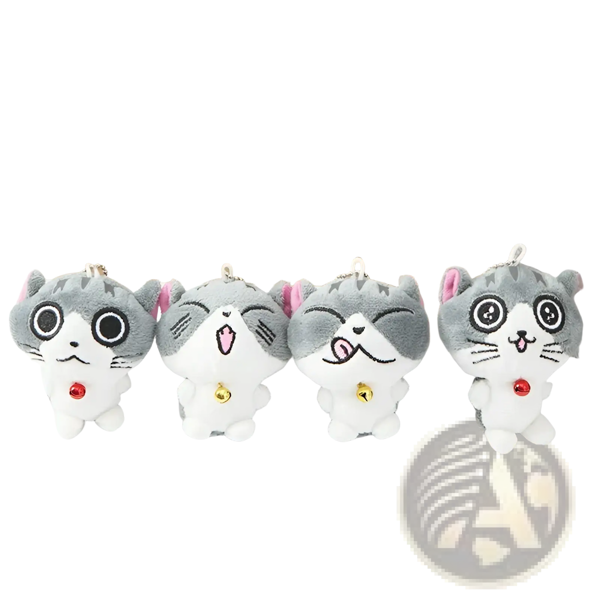 Plush Cat Keychain Cute Gray Kitten Bag Charm Toy