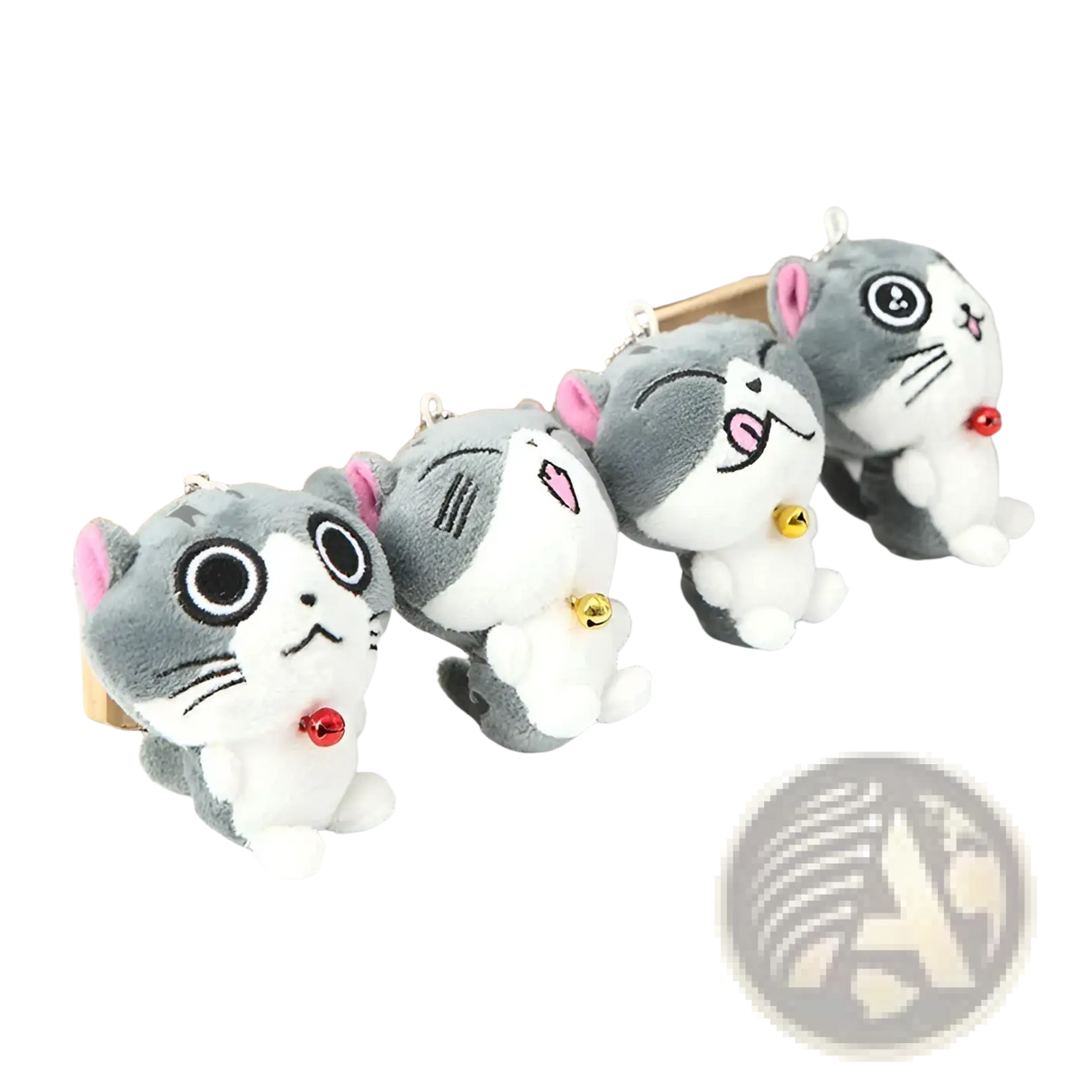 Plush Cat Keychain Cute Gray Kitten Bag Charm Toy