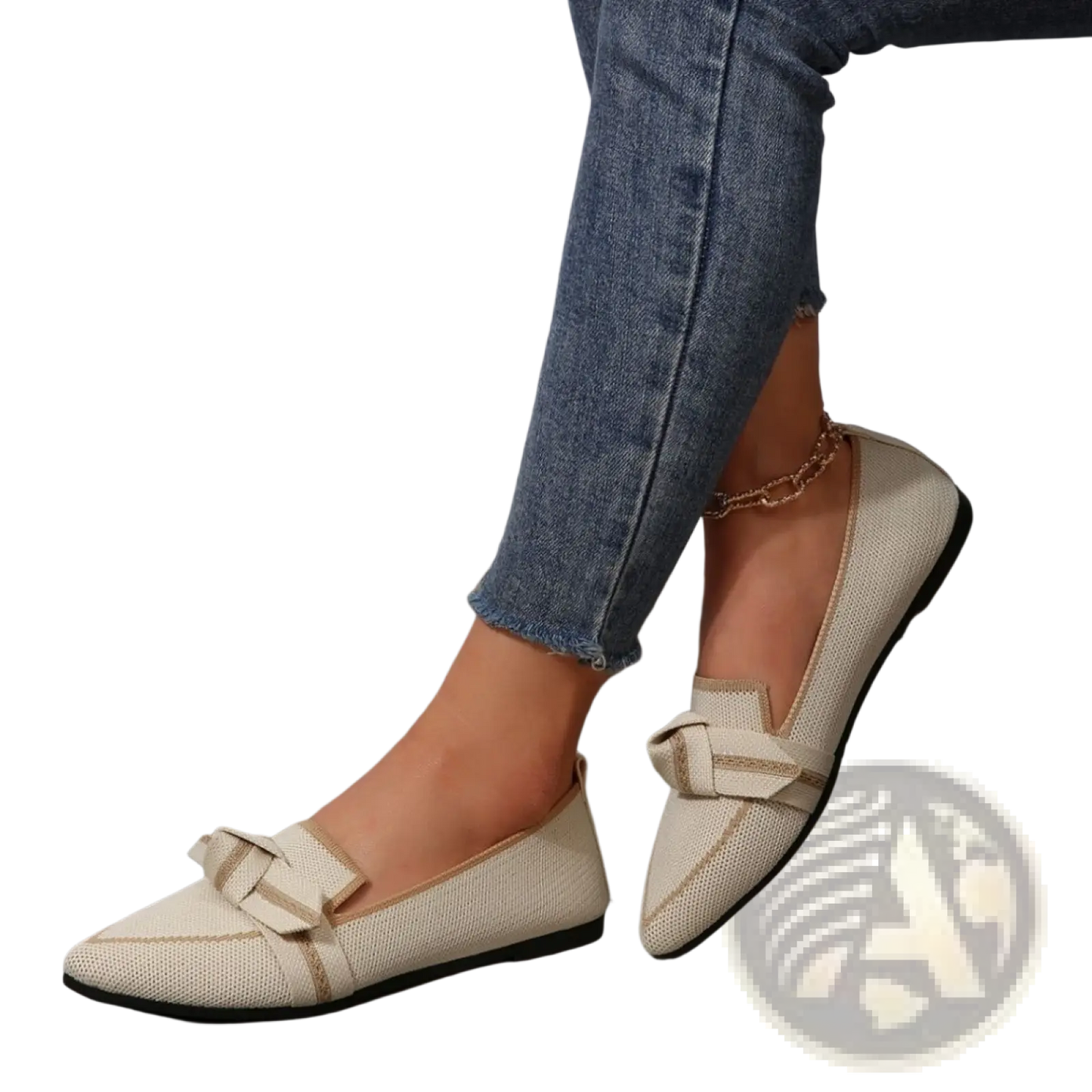 Pointed Flat Pumps Bow Detail Casual Plus Size Shoes