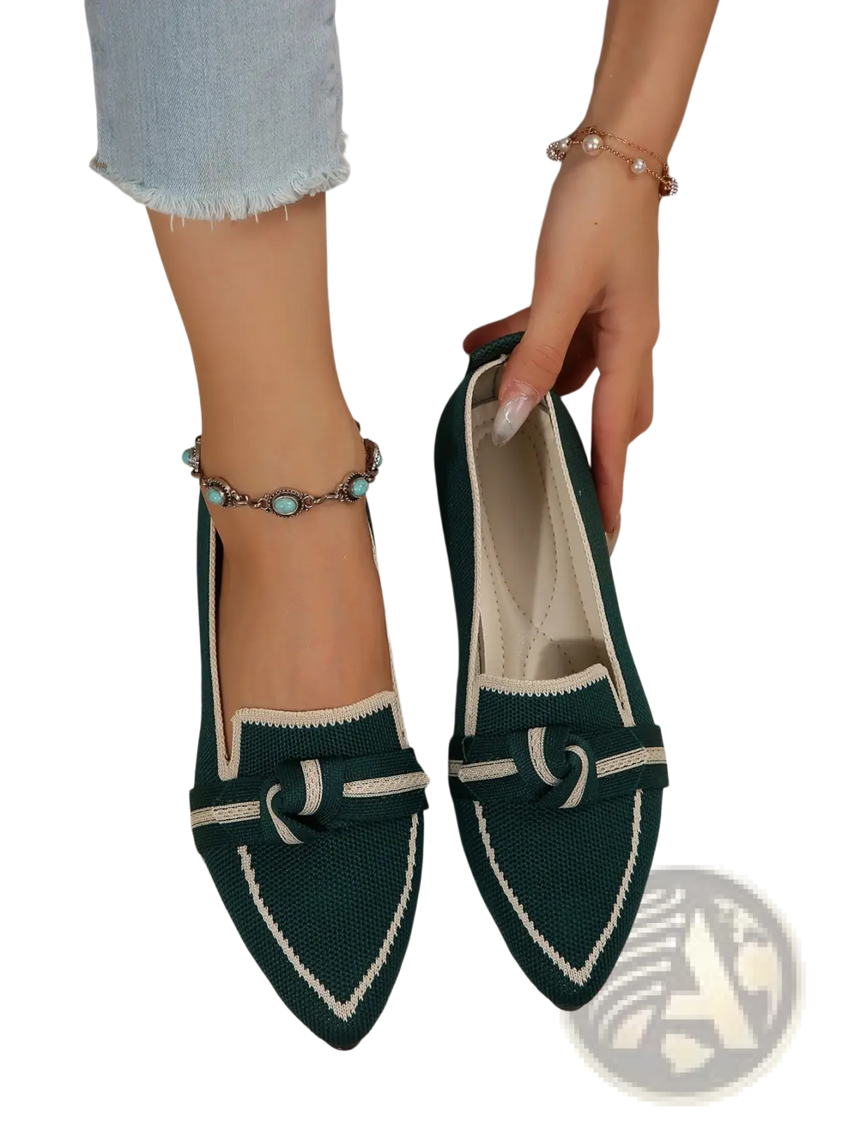 Pointed Flat Pumps Bow Detail Casual Plus Size Shoes