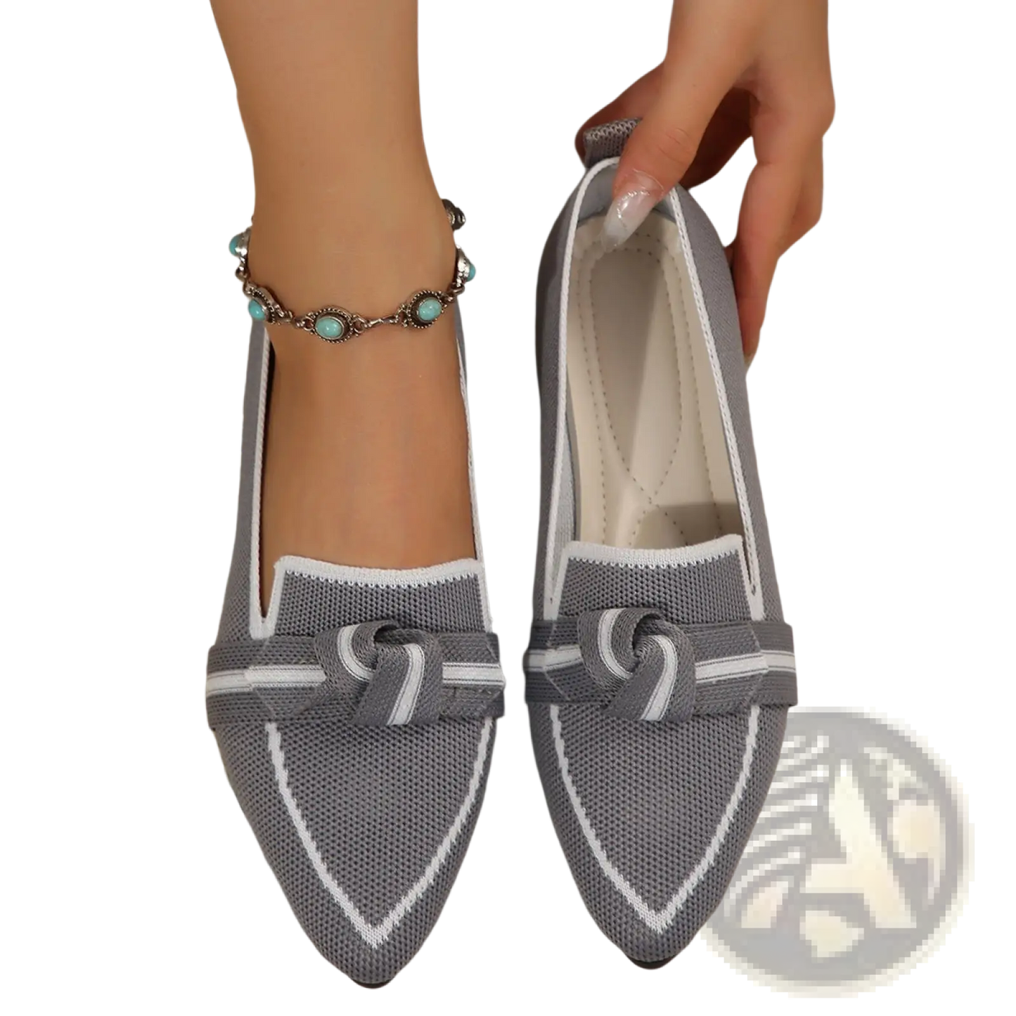 Pointed Flat Pumps Bow Detail Casual Plus Size Shoes
