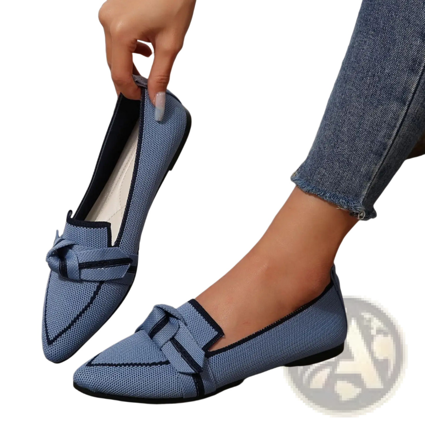 Pointed Flat Pumps Bow Detail Casual Plus Size Shoes