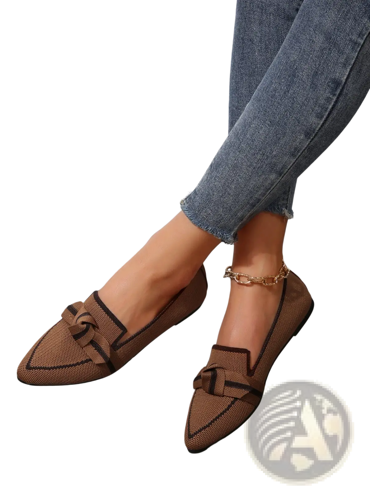 Pointed Flat Pumps Bow Detail Casual Plus Size Shoes