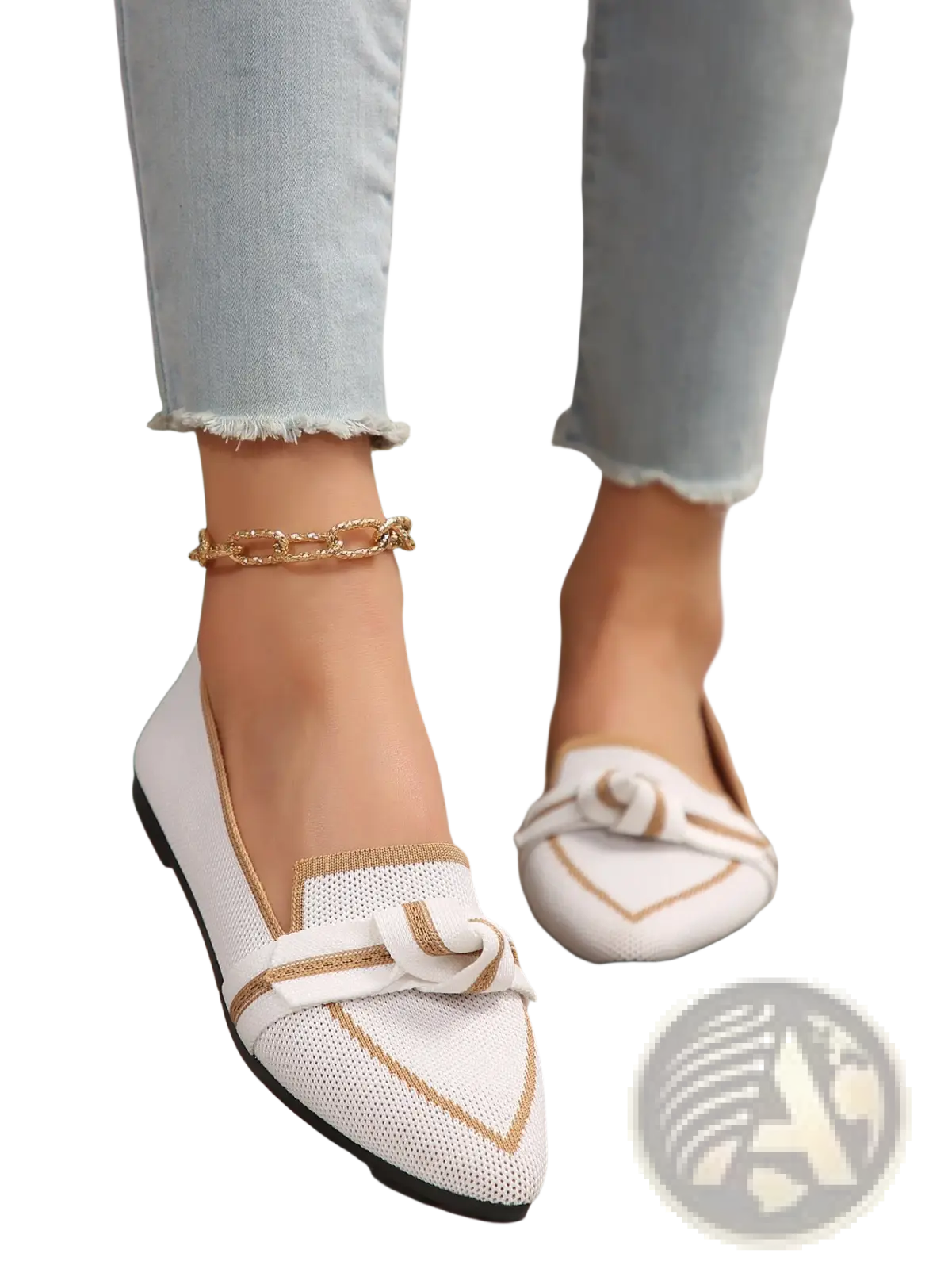 Pointed Flat Pumps Bow Detail Casual Plus Size Shoes