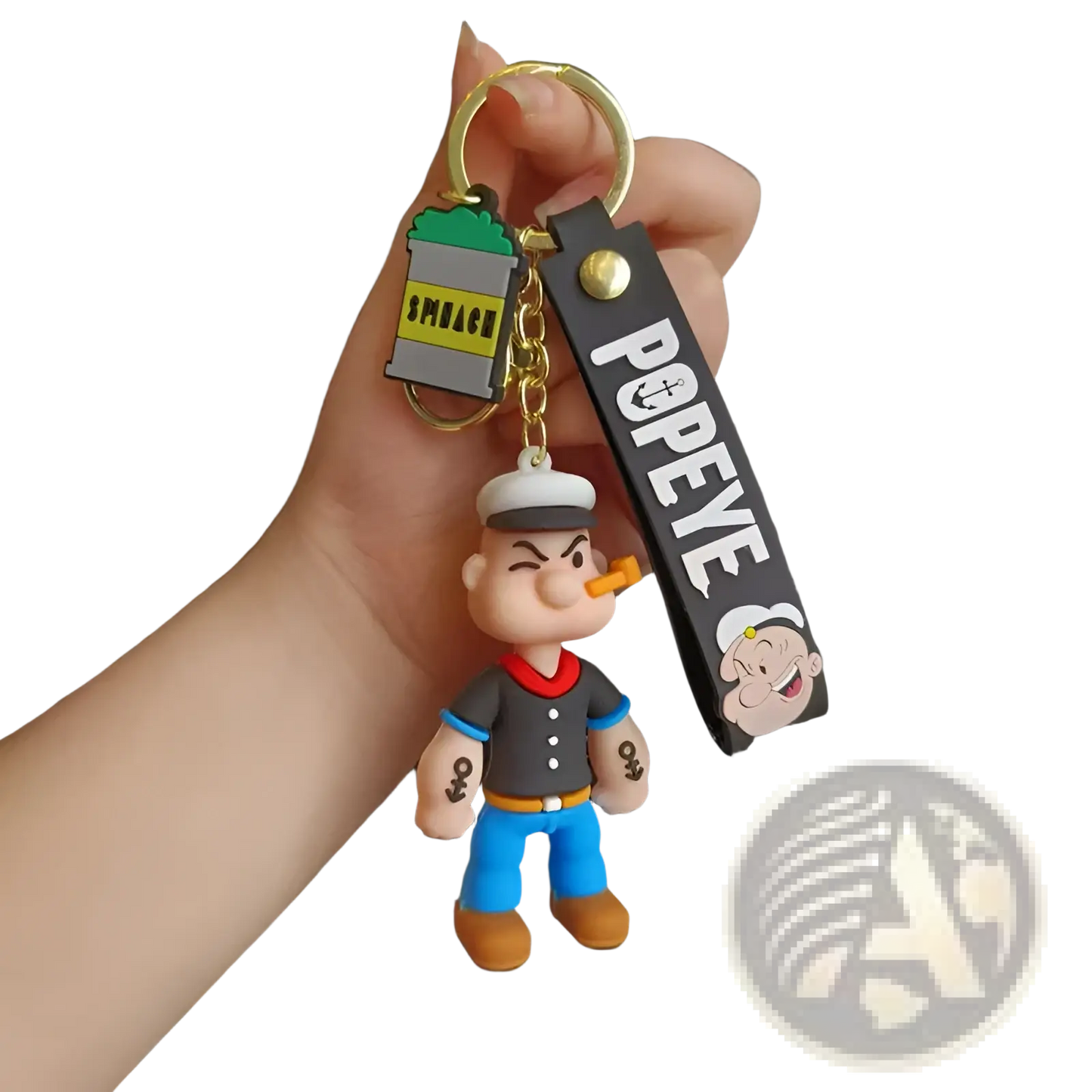 Popeye Silicone Keychain Cartoon Doll Bag Pendant