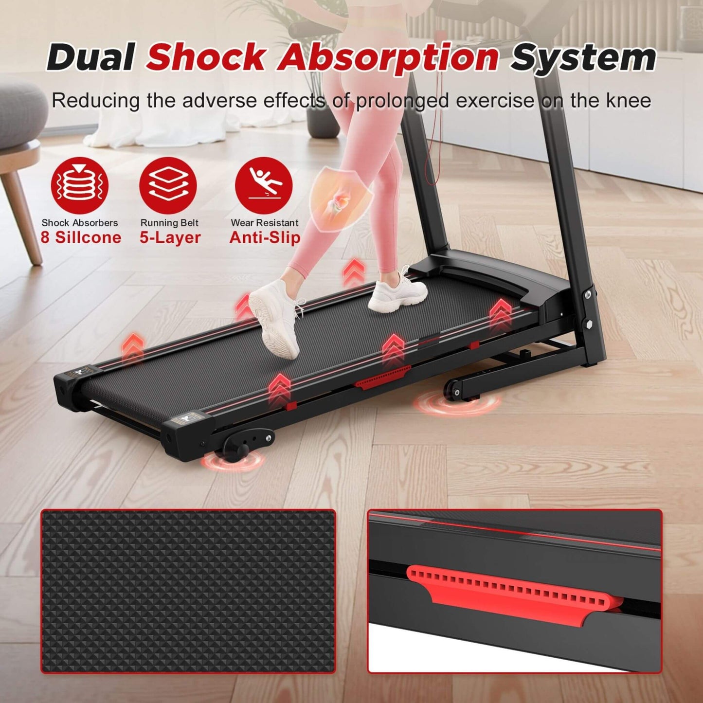 Portable 3.5HP Space Saving Folding Treadmill W/ Incline & 12 Preset Programs (SAK29735)