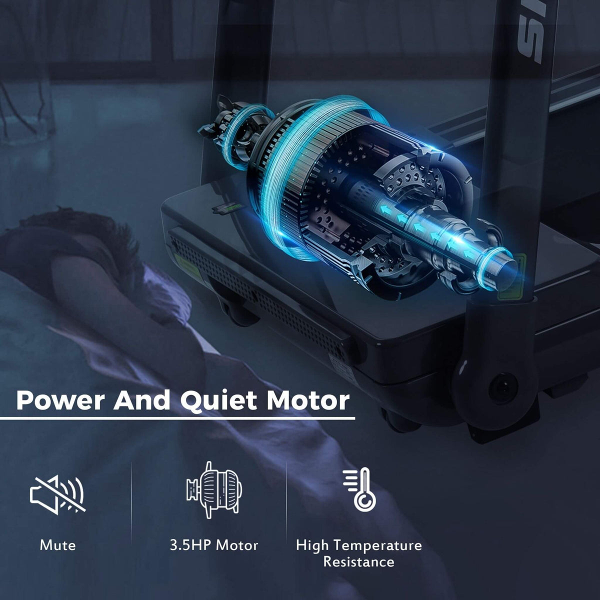 Portable Compact Home Cardio Fitness Treadmill With 3.5HP Electric Motor & Bluetooth Speakers (SAK32416)