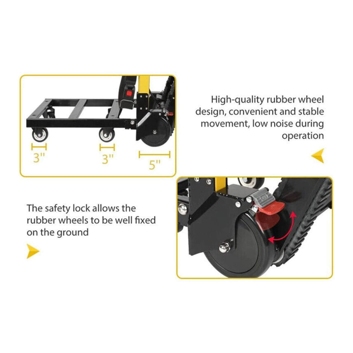 Premium 440LBS Electric Stair Climbing Dolly Hand Truck Folding Cart With Wheels (SAK31825)