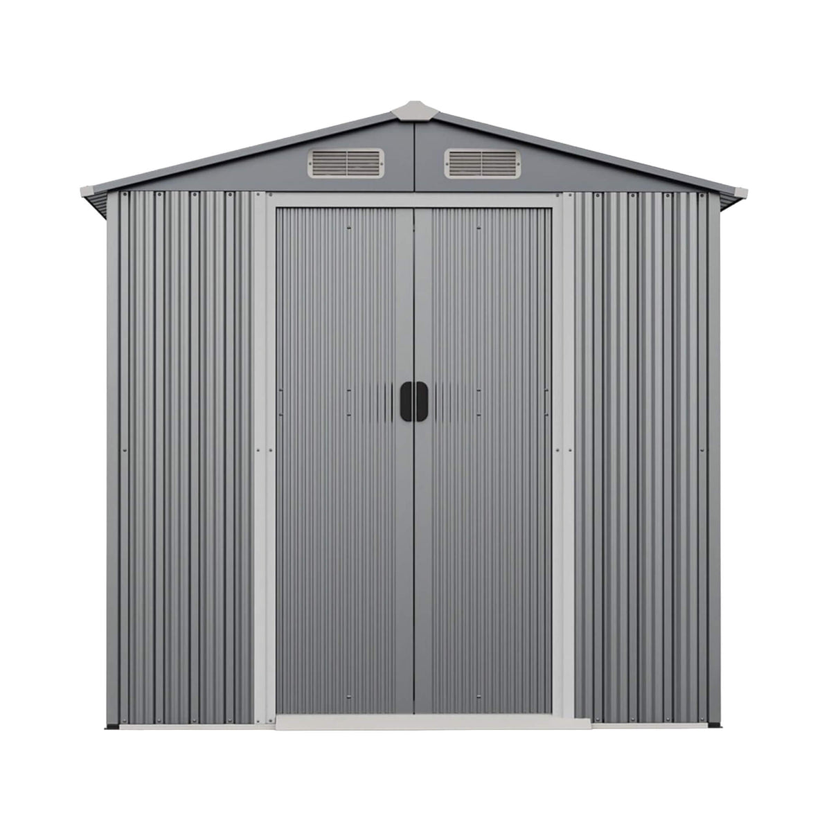 [04X06FT] Premium Garden Galvanized Steel Storage Shed W/ Lockable Sliding Doors (SAK75842)
