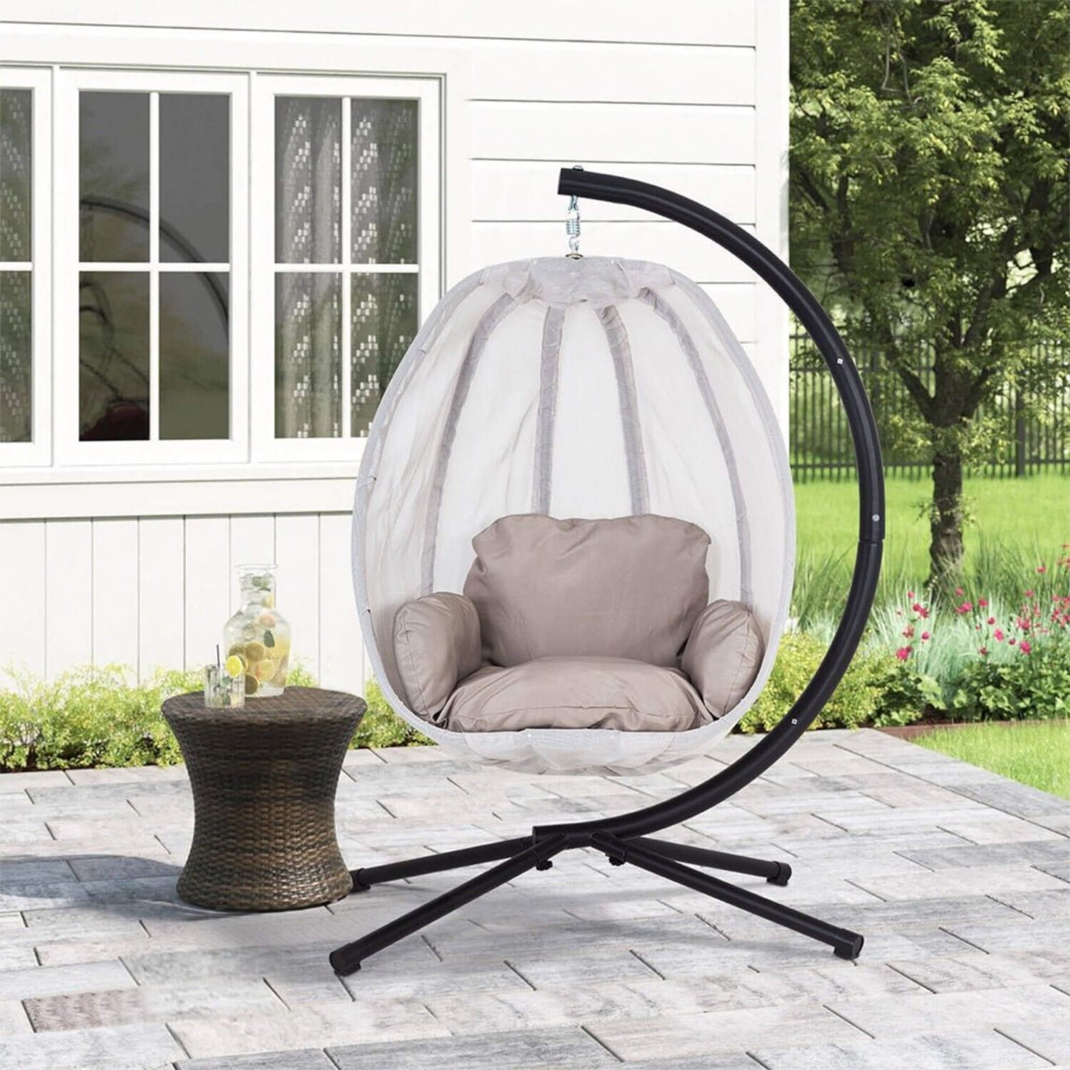 Premium 70-Inch Outdoor Hammock Egg Swing Chair With Stand (SAK42317)