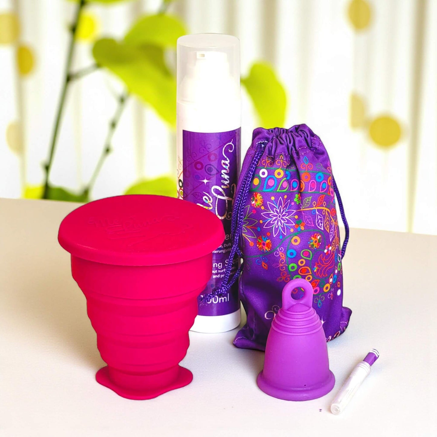 Menstrual Cup Starter Kit by MeLuna- Microwave Sterilizer PURPLE Cup
