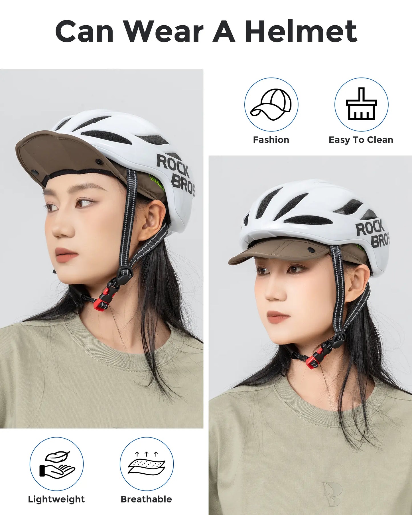 Foldable Hiking & Cycling Hat, Breathable Helmet Liner with Sun Visor